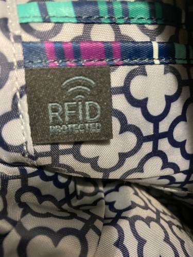 Lug Flare RFID Crossbody Purse Love Multi Stripe Blue Purple Green - Picture 19 of 21