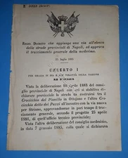 Decree Kingdom of Italy - Adds a street to the list of streets of Naples - 1885