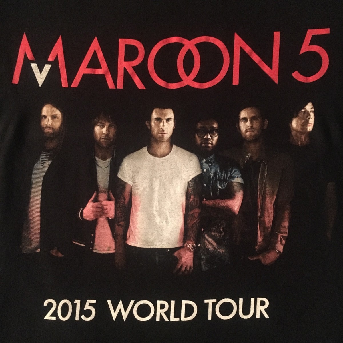 black MAROON 5 t shirt--2015 WORLD TOUR--american apparel