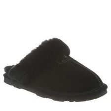 NIB Bearpaw Loki Big Kids Suede Slippers Black Size 6