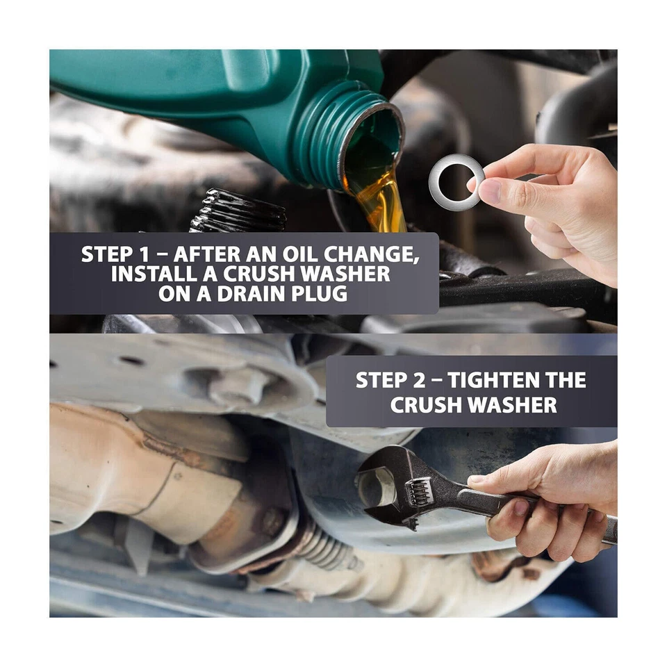 10x 14mm 94109-14000 Transmission OIL Drain Plug Crush Washers For Honda Accord - Imagem 3 de 4