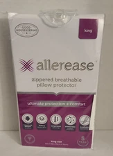 Allerease Zippered Breathable Pillow Protector (King) (20inx36in) NEW