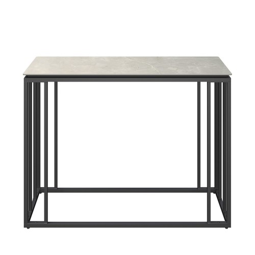 Console Table Linx Grey Stone Concrete Effect Top 6mm Thick Living Room Desk - Picture 2 of 7