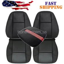 For 2007-2014 Cadillac Escalade Driver Passenger Bottom Top Seat Cover Black