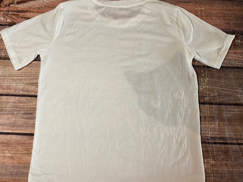 Black Cat Face T-Shirt Size XL Youth Short Sleeve White Kitty Casual - Picture 3 of 6