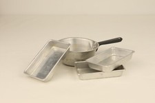 4 Piece Vintage Child Toy Baking Cooking Play Metal Aluminum Used Pans