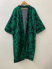 Ethnic Motif Embroidery Cotton Kimono for Women Boho Vintage Long Jacket