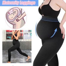 Women High Waist Pregnancy Leggings Belly Support Maternity Pants Body Shaper