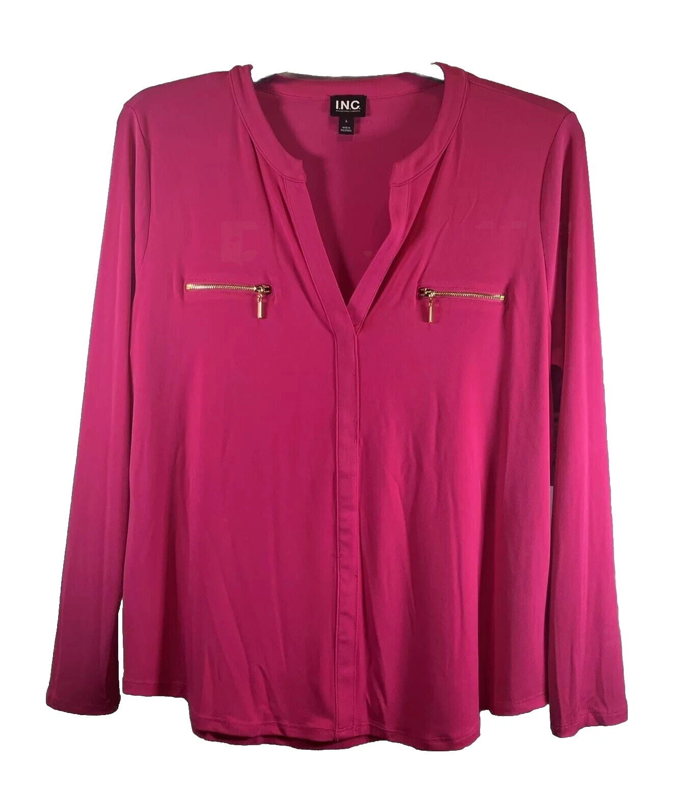 Sólido INC International Concepts Mujer Top de seda para Mujer