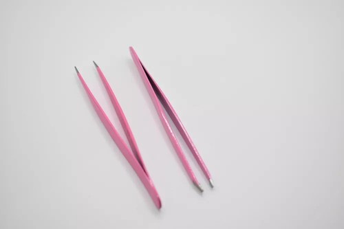 England Professional 2pcs Pink Eyebrow Pointed & Slanted Tweezer Stainless Steel - Picture 4 of 4