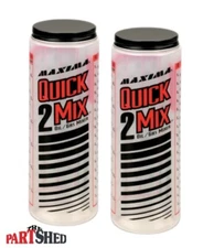 Two Pack Maxima Quick 2 Mix 2 Stroke Oil - Gas Mixer Oil Ratio Mixing Bottles