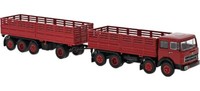 Brekina 58530 Fiat 691 Millepiedi Lastwagen Und AnhäNger Rot MaßStab Ho 1:87