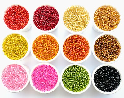 300 Glass 3mm Seed Beads, BUY GET FREE, 15 Colours, Apps