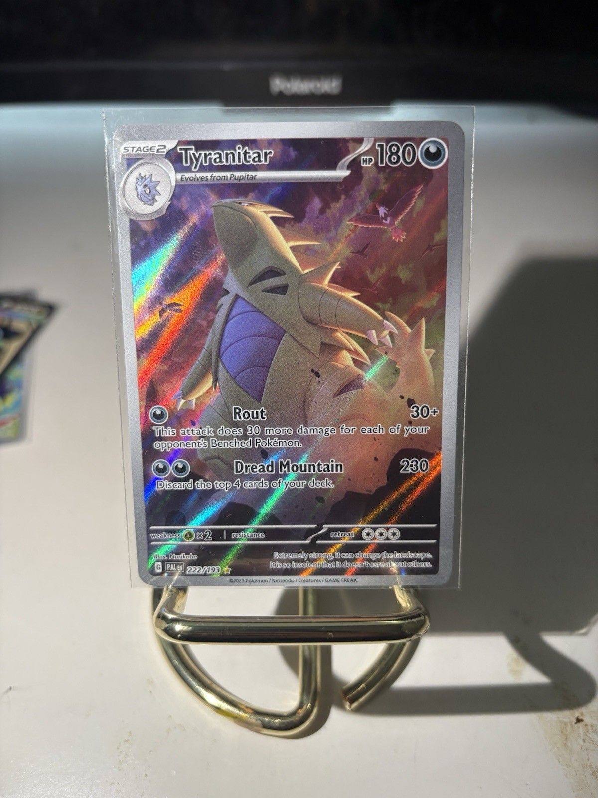 Pokémon TCG Tyranitar Holo Card Scarlet & Violet Paldea Evolved 222/193