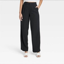 NWOT Women's High-Rise Straight Trousers - ANew Day Black 17