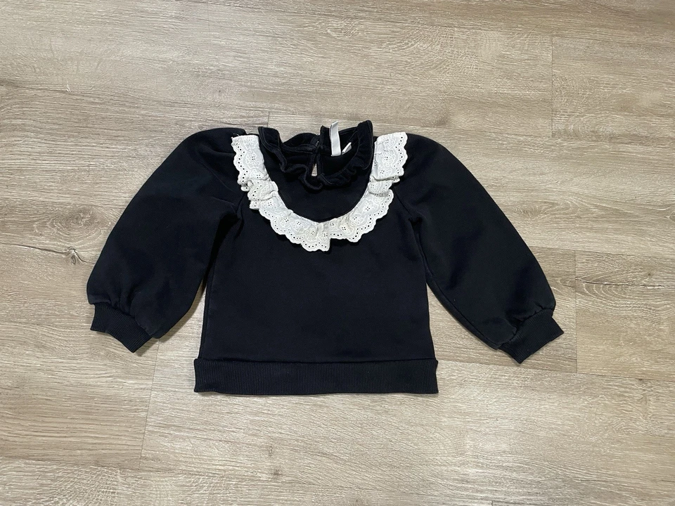 Set Of 2 Janie and Jack Girl’s Long Sleeve Shirt Size 3 Years Black Blouses - Image 2 of 4