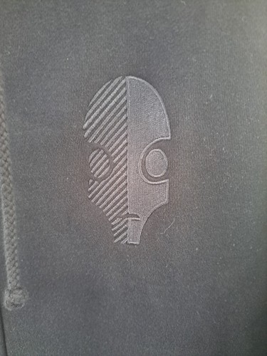 Black Zip Up Hoodie W Futuristic Abstract Face Logo Sz XXXL Independence Company - Picture 2 of 9