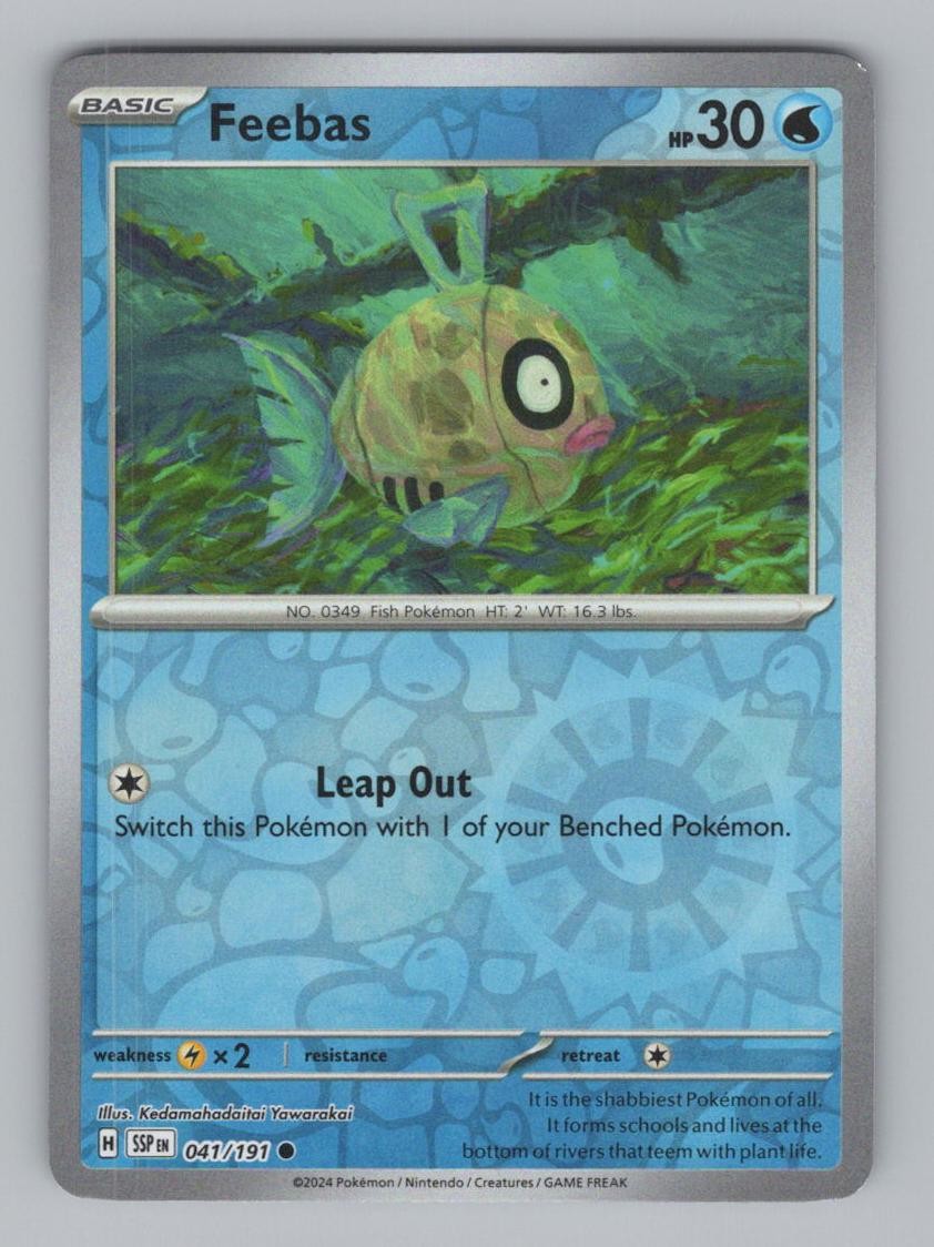 Feebas 041/191 Common Surging Sparks Pokemon Reverse Holo NM