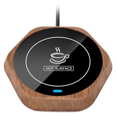 Smart Beverage Heating Plate Candle Wax Cup Warmer Electric R1 Wood Grain