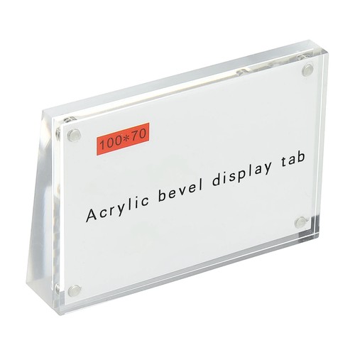 3.9x2.8" Single Sided Acrylic Sign Holder for Office, Clear - Foto 1 di 6