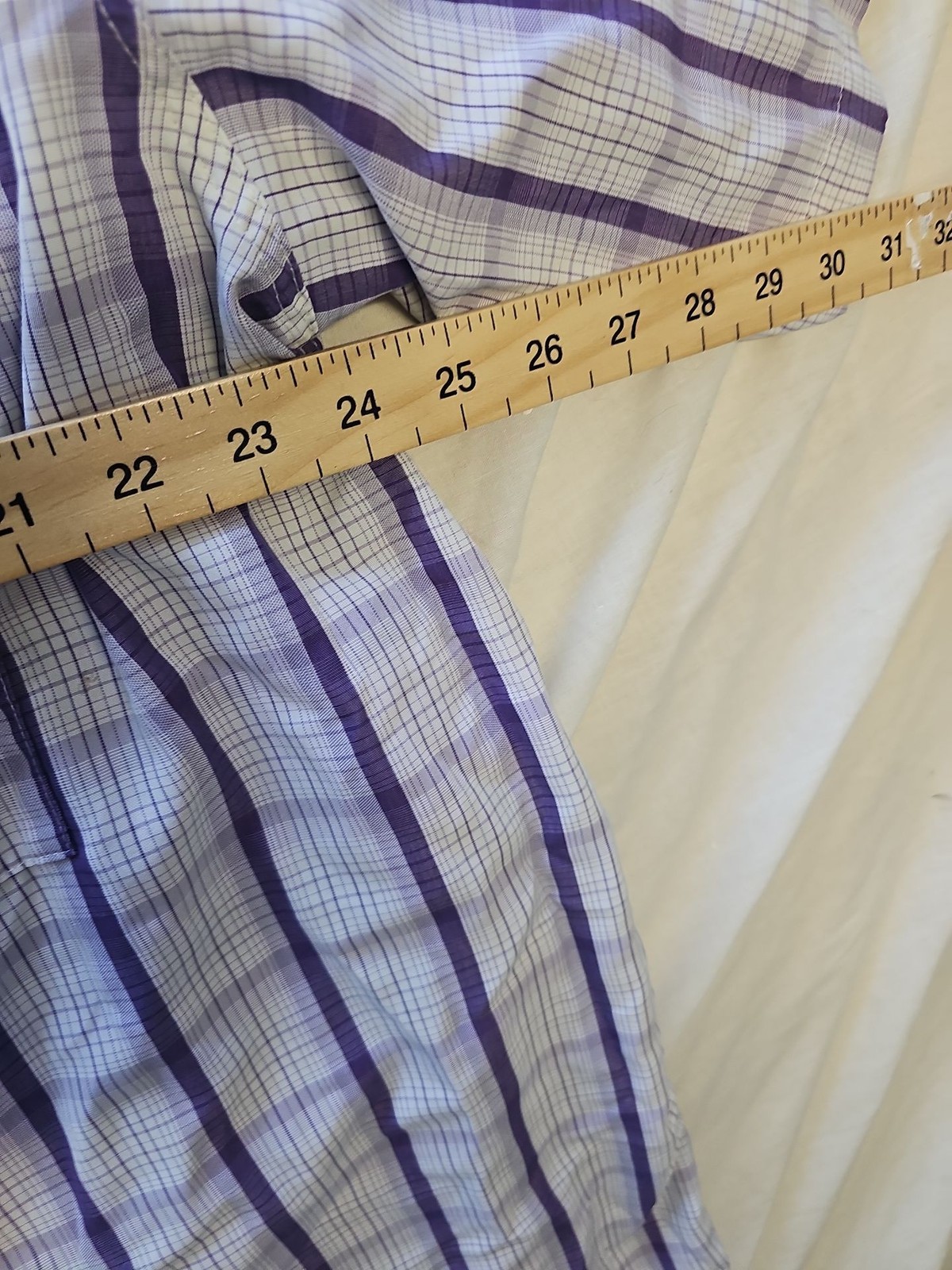 Cotton Traders Mens 2XL Purple Striped Short Sleeve Shirt PP334 image 5