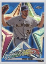 2022 Chrome Logofractor Edition Future Stars Blue Refractor Aaron Ashby 0xh3