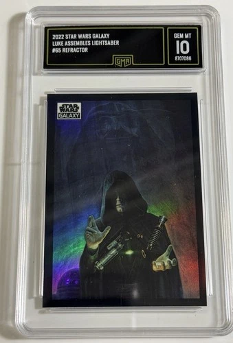 2022 Topps Star Wars Galaxy #65 Luke Assembles Lightsaber Refractor GMA 10