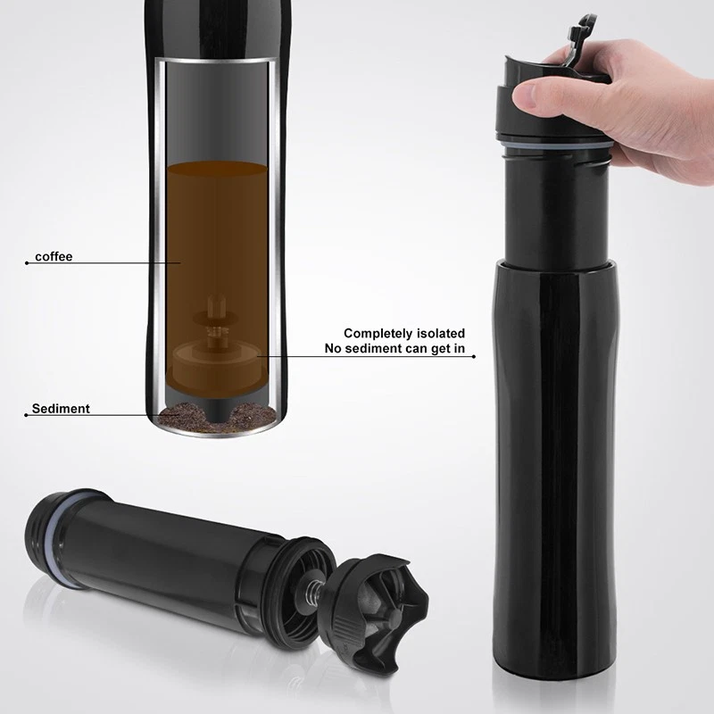 Portable Double Walled Stainless Steel Insulated Travel Coffee Maker Mug 350ml