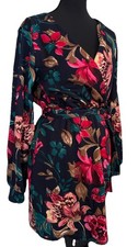 BLACK MARKET Fake Wrap Dress Size Small Floral Spring Summer