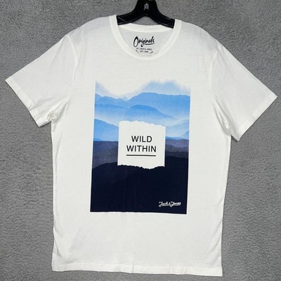 Jack & Jones Originals T Shirt Men's XL White Wild Within Outdoors Tee