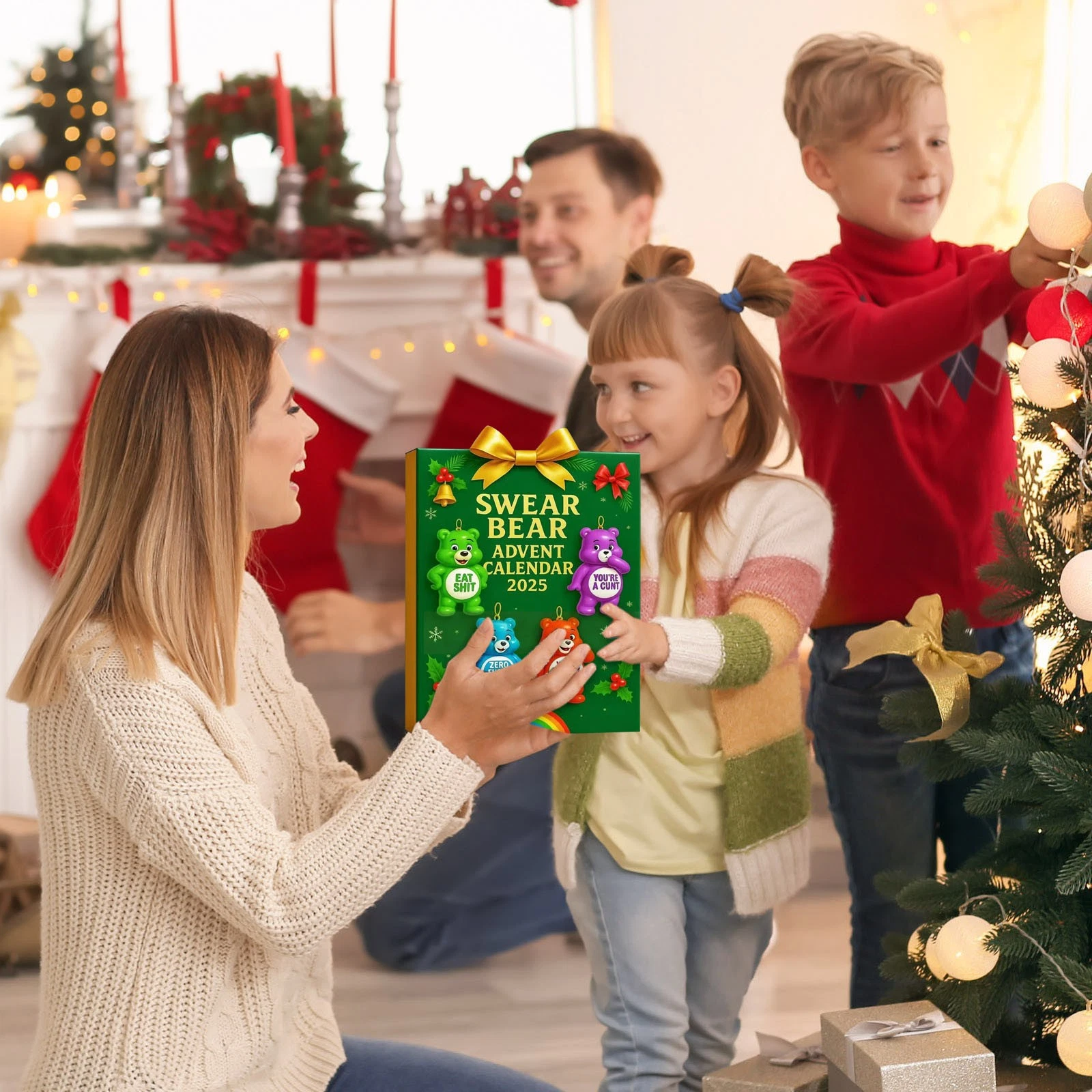 Swear Bear Theme Advent Calendar 24Pcs Bears Blind Boxes 2025 Countdown Sets