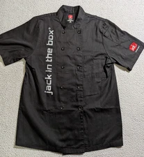 Jack in the Box Men`s Black Uniform Double Breasted Chef Coat / Size XS