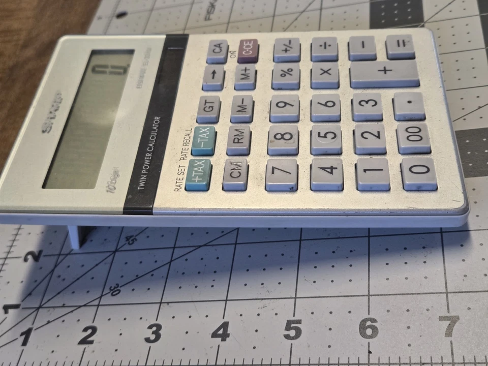 Calculator Sharp Elsimate EL-334M 10 Digit Twin Power Solar Desk Basic Tax Rate - Image 3 of 3