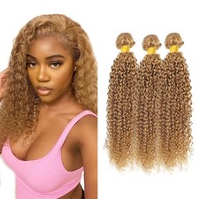 Wahairse Jerry Curly Human Hair 3 Bundles 27 Honey Blonde 24 26 28 inch 300g