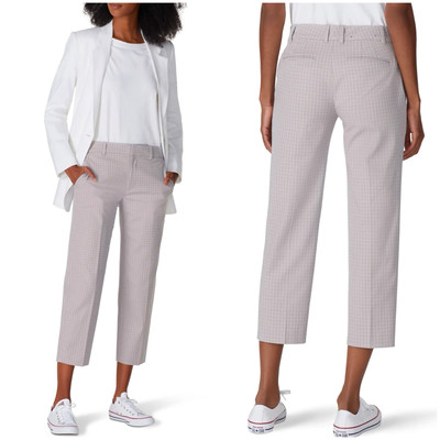 Club Monaco Matie Slim Crop Check Plaid Pants Gray Size 4