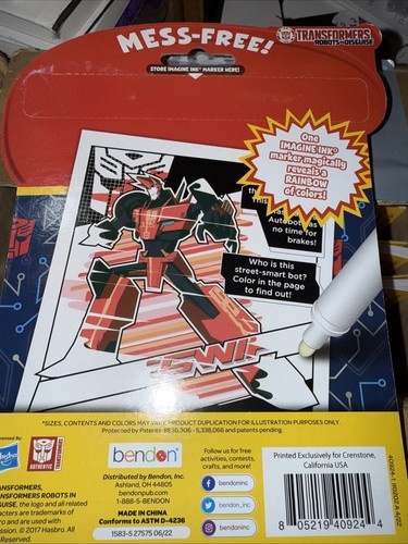 NEW 20P Transformers: Robots In Disguise Imagine Ink Pictures Activity Book - Picture 2 of 2