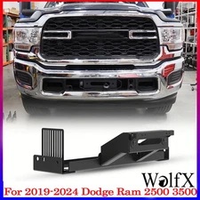 For 2019-2024 Dodge Ram 2500 3500 Black Steel Front Hidden Winch Mounting Plate