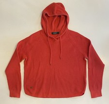 Lauren Ralph Lauren Waffle Knit Hooded Sweater Womens XL Orange Long Sleeve