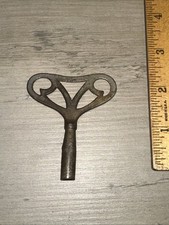 Antique Clock Wind-up Key Metal Ornate Handle...
