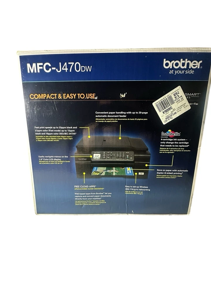 Brother MFC-J470DW Wireless All-In-1 Inkjet Printer Fax New/Open Box - Image 2 of 4