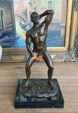 Bronzefigur Mann 29 cm Erotik Bronze Männlicher Akt Athlet Skulptur Figur Akt
