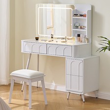 Jopath Modern Makeup Vanity Desk with LED Lights Mirror