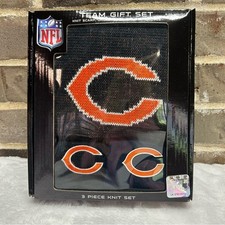 Chicago Bears 3 Piece Knit Gift Set Hat Gloves Scarf 8-20 Youth NIB NEW