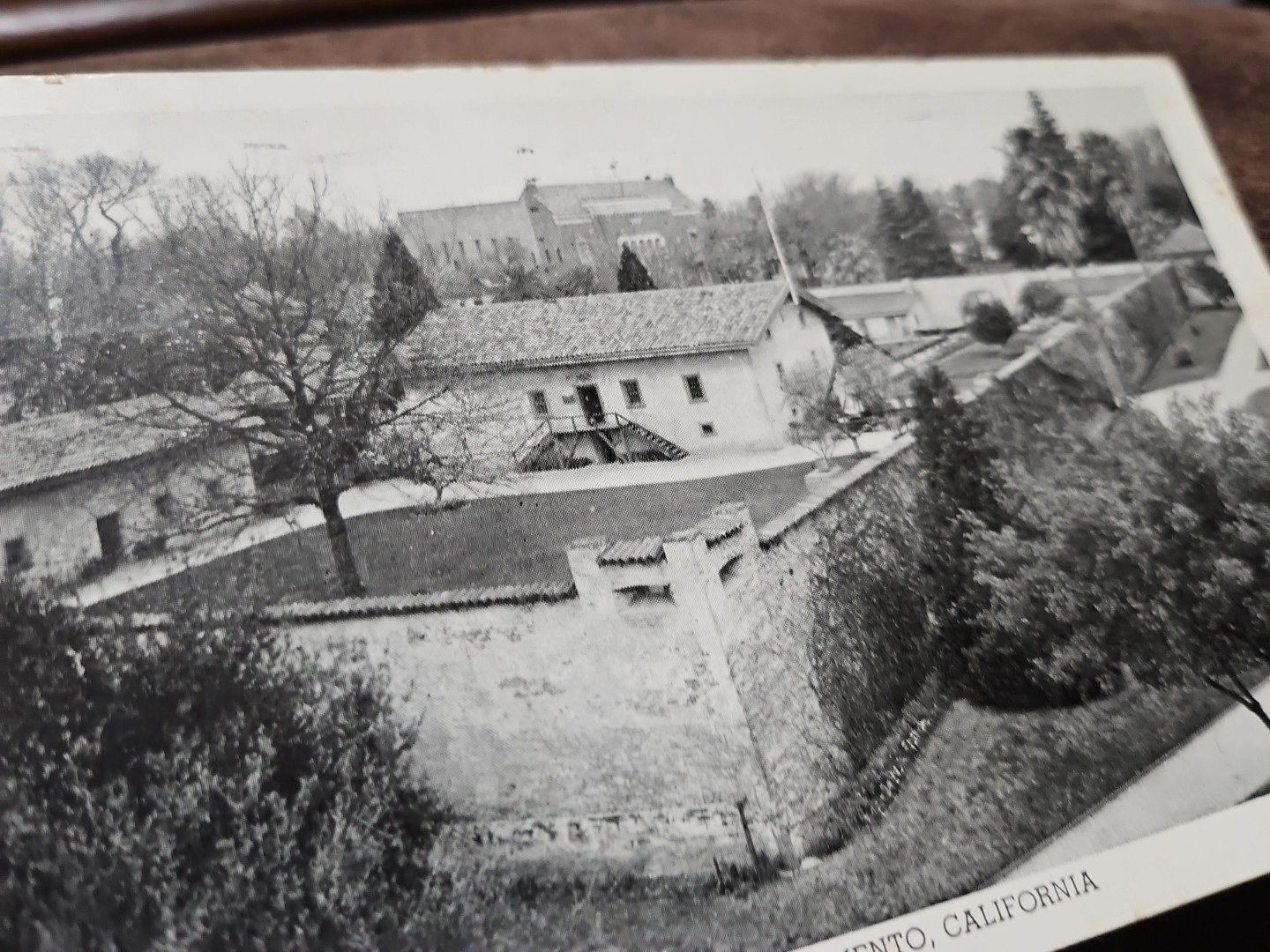  Interior View Of Sutters Fort, Sacramento California Black &White Postcard 1172
