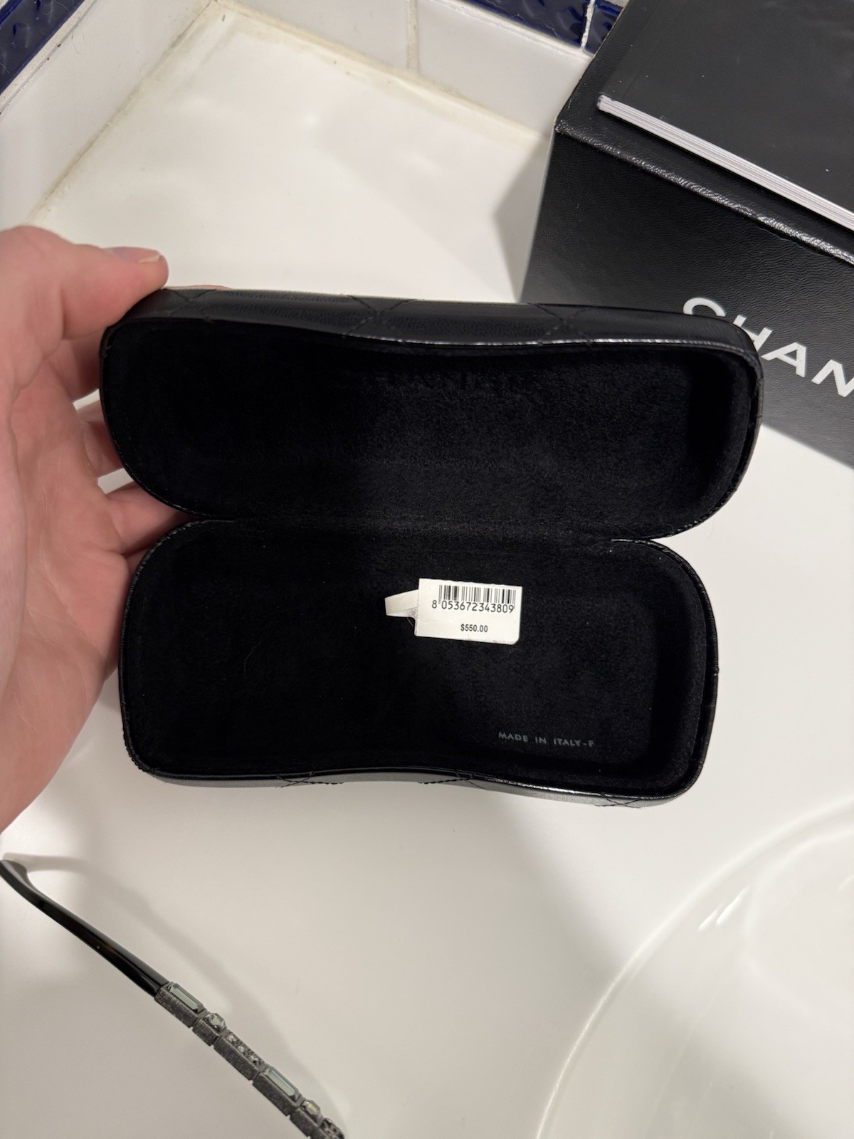 CHANELTortoise Shell Square Acetate Frame And Cry… - image 16