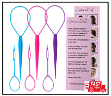 6pcs Topsy Tail and Hair Loop Styling Tool Set - Ponytail Makers, French Braid L