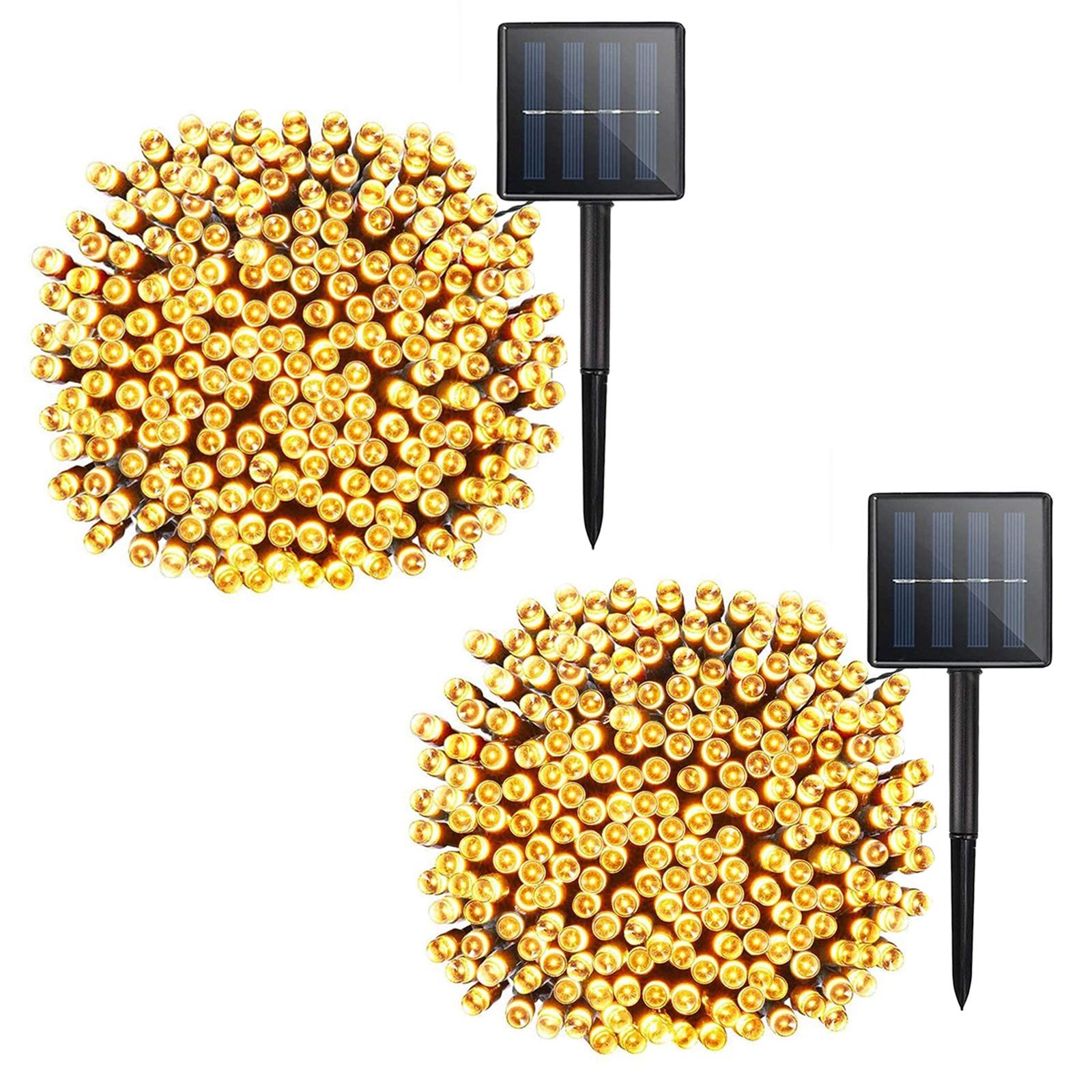 Solar Christmas Decorations String Lights - 2 Pack 72ft 200 LED 8 Modes Outdo...