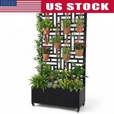 Privacy Planters with Drainage Holes Outdoor Garden Box for Climbing Plants Vine