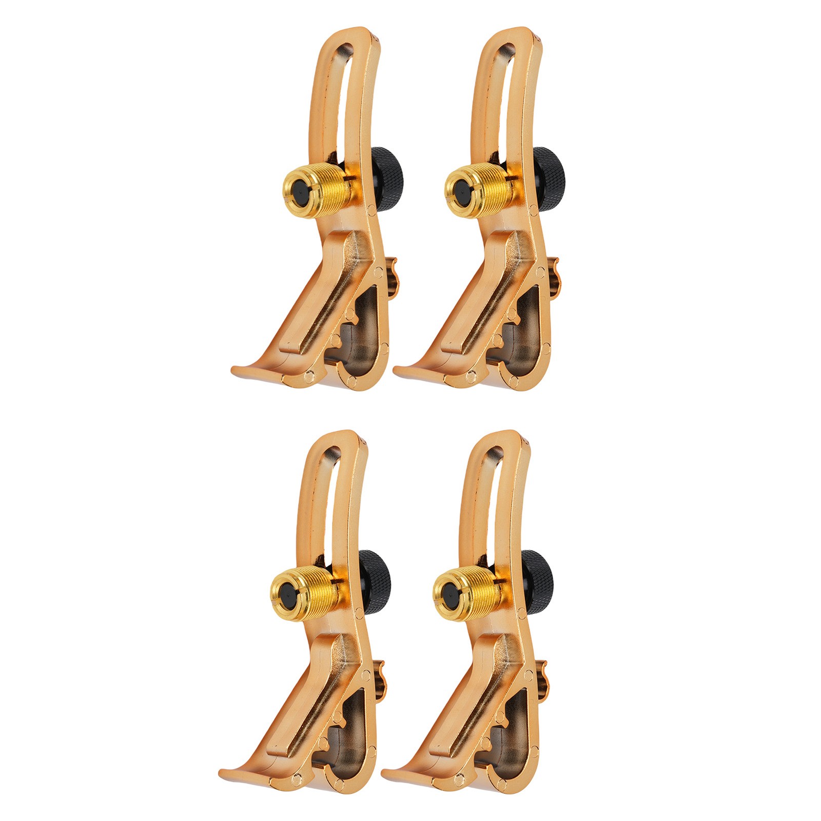 4 Pcs Drum Microphone Clamp Gold 5/8 Inch Thread Adjustable Shockproof Drum