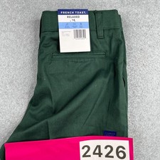 French Toast Relaxed Fit Twill Pant Relaxed Green Size 14 NEW